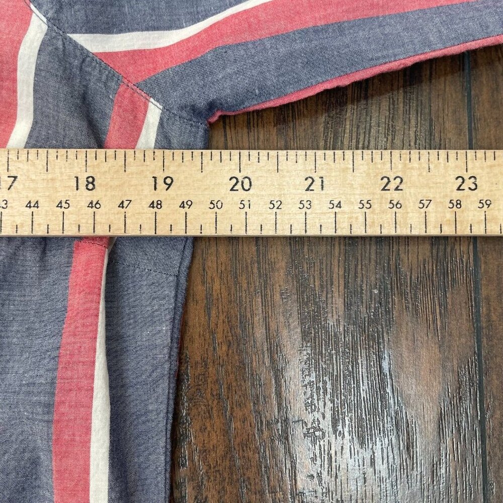Old Navy Tunic Top Small Blue Red White Striped Americana Shirt Cotton Women's - Picture 8 of 12